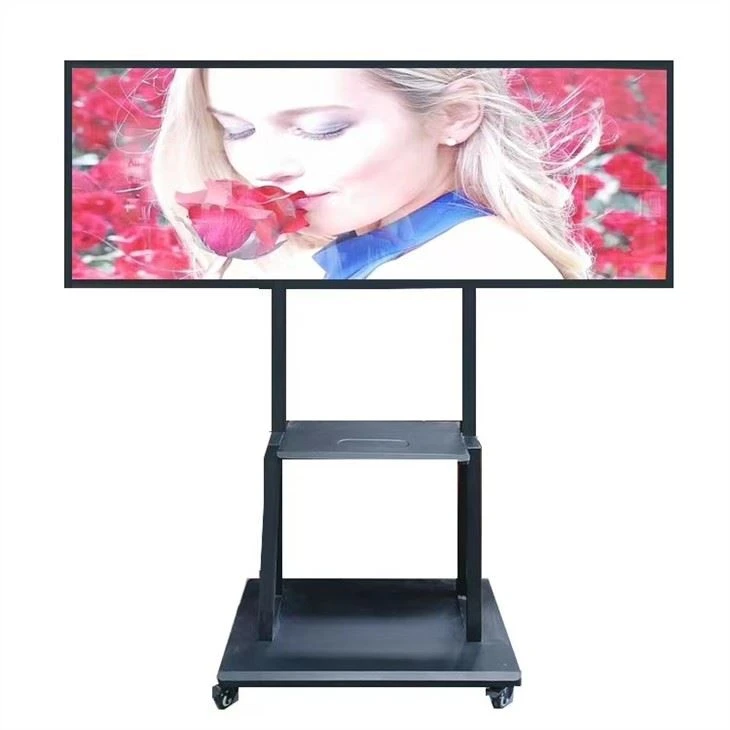 75 palcová obrazovka vertikální digitální značení a displej stojící na podlaze digital signage